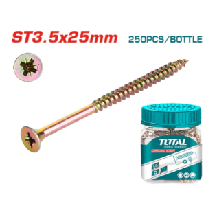 Frasco de tornillos dorados 3.5 x 25mm (250pzas) TOTAL